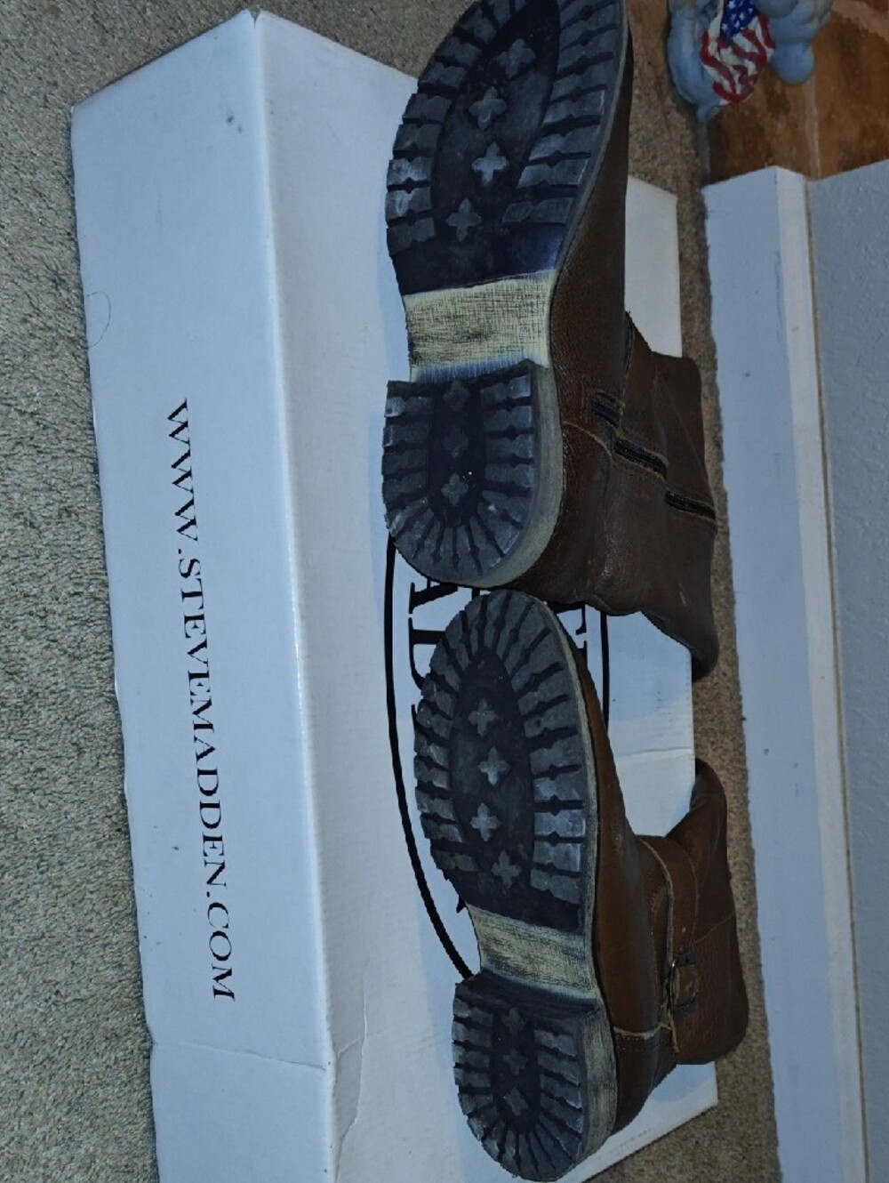 Steve Madden Fairmont Brown Leather Boots Size 9 - Picture 8 of 12